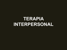 TERAPIA INTERPERSONAL - Master en Psicoterapia