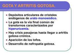 GOTA Y ARTRITIS GOTOSA.