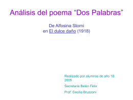 DOS PALABRAS de Alfonsina Storni