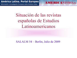 Situación de las revistas españolas de Estudios Latinoamericanos