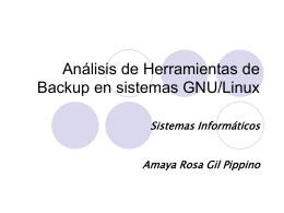 Análisis de Herramientas de Backup en sistemas GNU/Linux