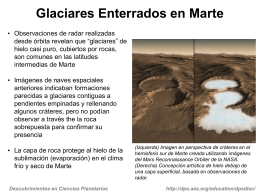 Glaciares cubiertos por escombros en Marte