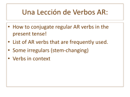 AR Verb Conjugations