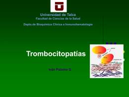 Trombocitopatias - Universidad de Talca