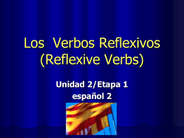 Los Verbos Reflexivos (Reflexive Verbs)