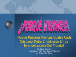 Porque Misiones - Embajadores de Cristo