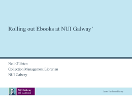 Rolling out e-Books at NUI Galway
