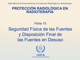 Seguridad física de las fuentes - Radiation Protection of Patients
