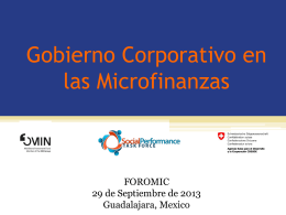 Gobierno Corporativo en las microfinanzas