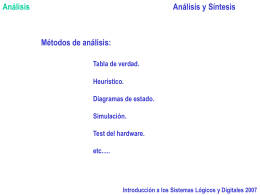 Introducción a los Sistemas Lógicos y Digitales 2007 Análisis y