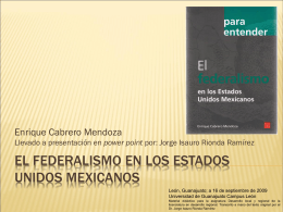 El federalismo en los Estados Unidos Mexicanos