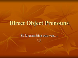 Direct Object Pronoun PPT