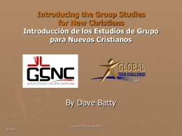 Introducing the Group Studies for New Christians