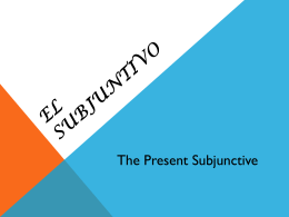 EL Subjuntivo