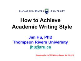How to Achieve Academic Writing Style