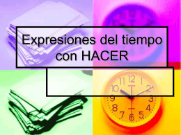 Expresiones del tiempo con HACER