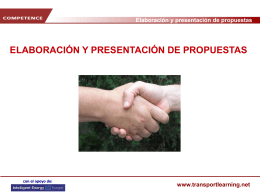 THIS PRESENTATION - transport learning