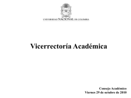 Vicerrectoría Académica - Universidad Nacional de Colombia