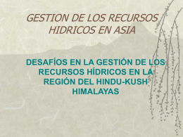 GESTION DE LOS RECURSOS HIDRICOS EN ASIA