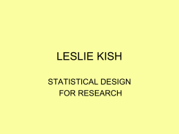LESLIE KISH - Métodos avanzados de investigación