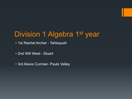 Division 1 Algebra 1st year