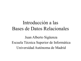 Introducción a las Bases de Datos Relacionales