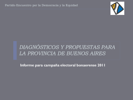 diagnósticos y propuestas para la provincia de