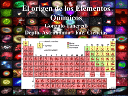 El Origen de los Elementos Quimicos