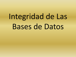 Integridad de Las Bases de Datos
