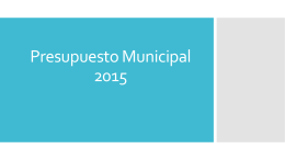 Presupuesto Municipal 2015- Consideraciones