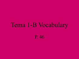 Tema 1-B Vocabulary