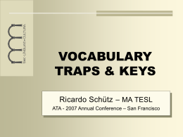 Vocabulary Traps and Keys