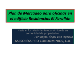 Plan de Mercadeo para oficinas en el edificio Residencias El Farallón