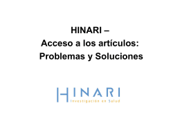 HINARI: Problemas de acceso y soluciones