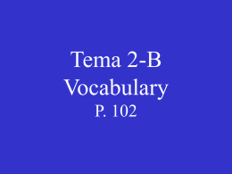 Tema 2-B Vocabulary - Chittenango Central Schools