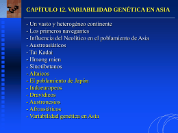 12. Variabilidad genética en Asia II