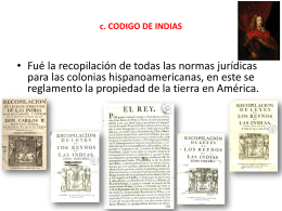 c. CODIGO DE INDIAS