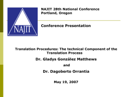 Matthews Orrantia Translation Procedures
