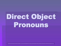 Powerpoint Direct Object Pronouns