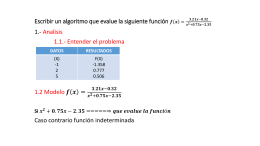 Escribir un algoritmo que evalue la siguiente función f(x)=(3.21x