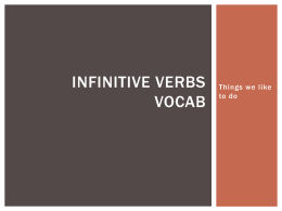 Infinitives? vocab