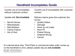 Handheld Incompletes Guide