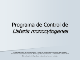 Control Program for Listeria monocytogenes
