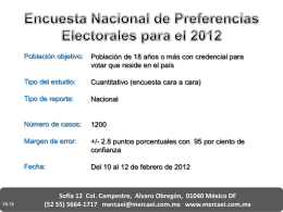 Encuesta Nacional de Preferencias Electorales para el 2012