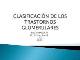 clasificacion de los trastornos glomerulares