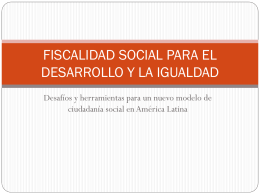 FISCALIDAD SOCIAL PARA EL DESARROLLO Y LA IGUALDAD