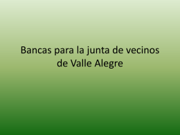 Bancas para la junta de vecinos de Valle Alegre