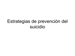 Estrategias de prevención del suicidio