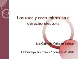 Loa usos y costumbres en el derecho electoral