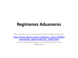 Regímenes Aduaneros
